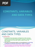 Constants Variables Datatypes