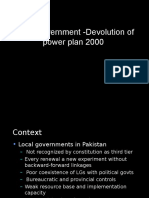 Devolution Plan 2000 in Pakistan