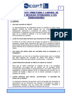 Tratamiento Tributario y Laboral de Algunas Regalias Otorgadas A Los Trabajadores