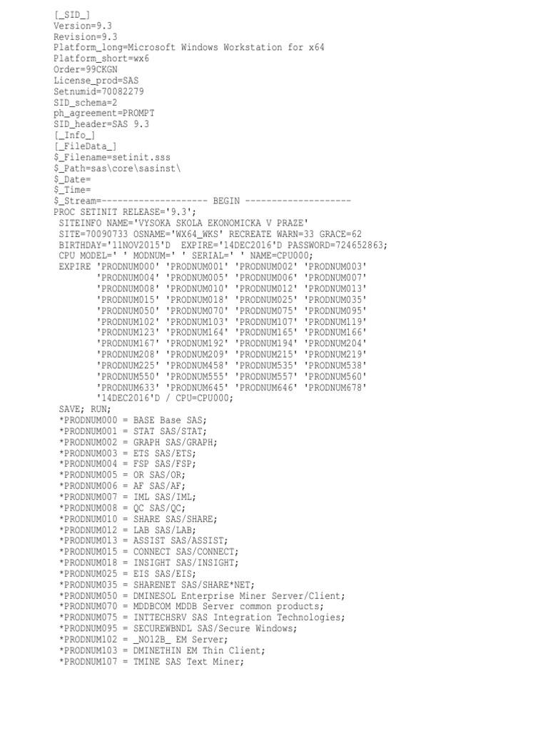 Sid File PDF Sas (Software) My Sql