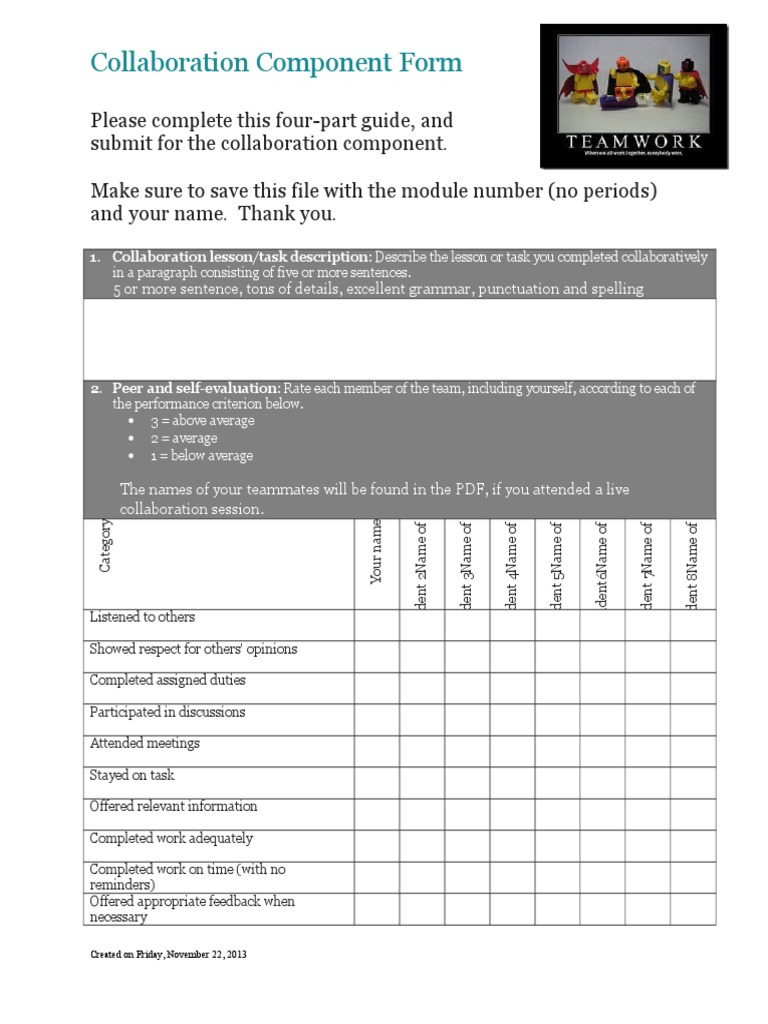 Collaboration Component Submission Guide | PDF
