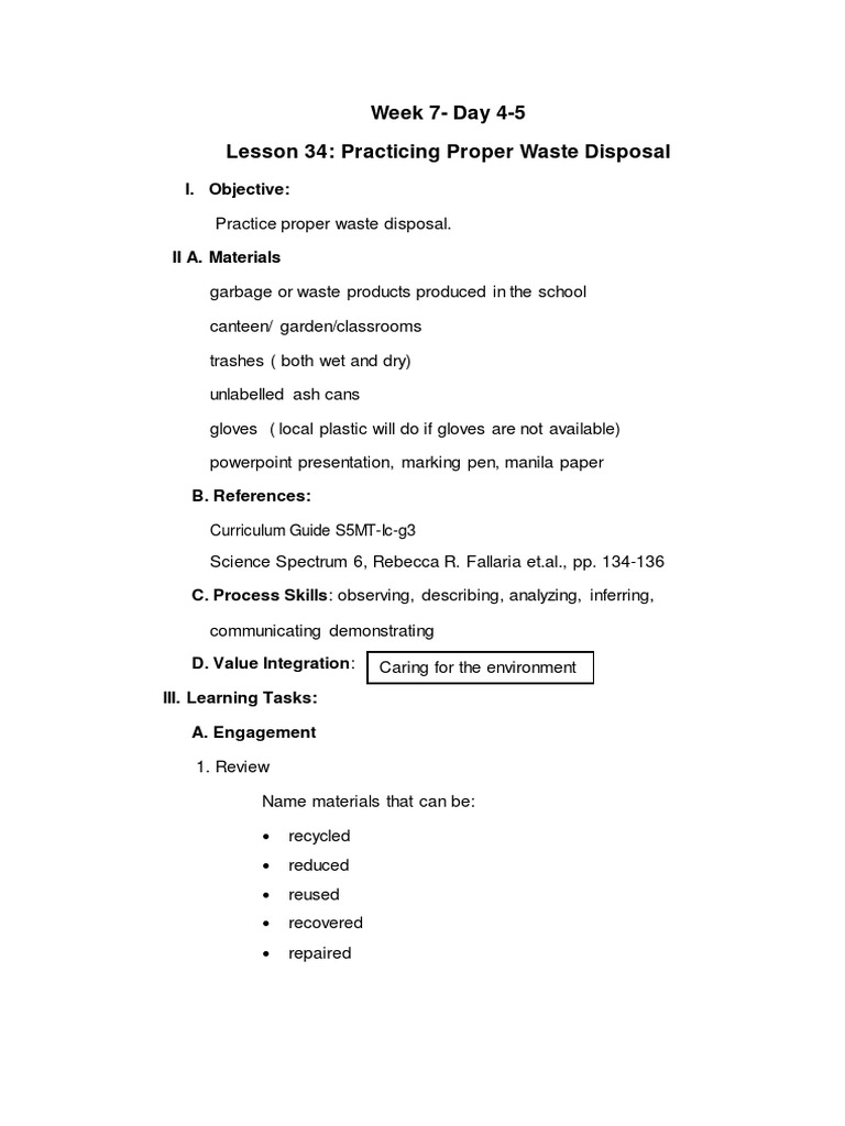 Practicing Proper Waste Disposal | PDF | Waste Management | Waste
