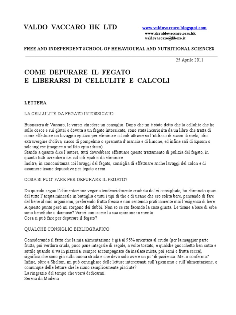 Fegato Disintossicazione Va Come Depurare Il Fegato E