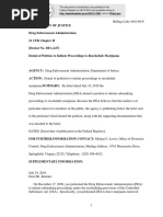 DEA report on Marijuana Scheduling