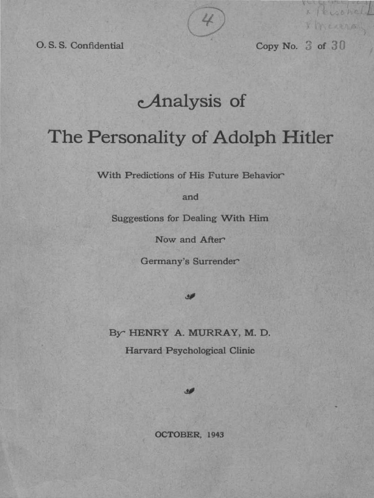Analysis of Hitler's Personality | PDF | Id | Adolf Hitler