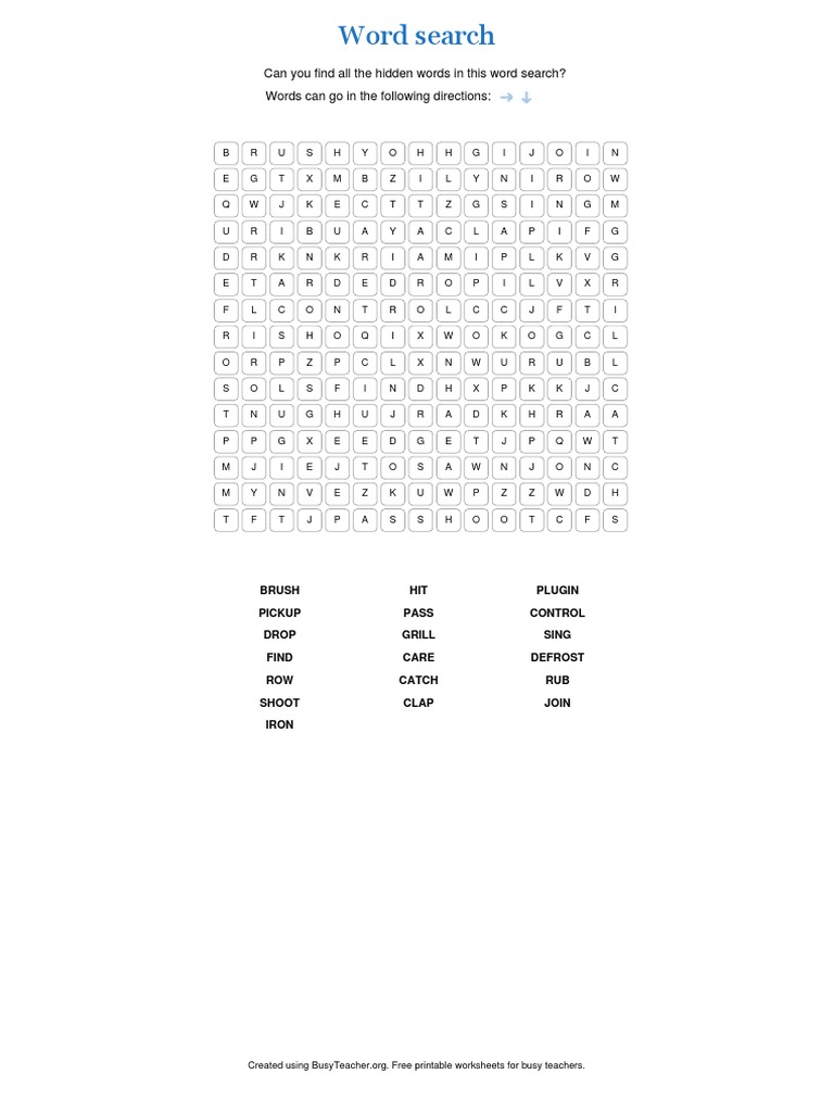 Word Search Puzzle with Solutions | PDF