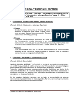 Resumen Tema v - La Expresión Oral, Errores y Problemas de Pronunciación