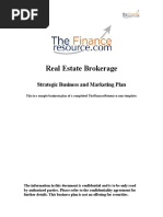 Real Estate Brokerage Business Plan