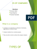 Types of Companies: Group Members