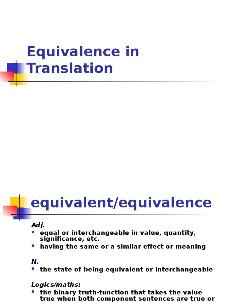 Equivalence In Translator Pdf : Natural and directional equivalence in ...