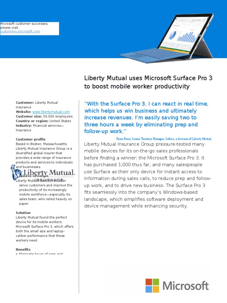 Liberty Mutual Insurance Case Study Tablet Computer