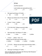 Soal Matematika SD Kelas 3 Semester 1