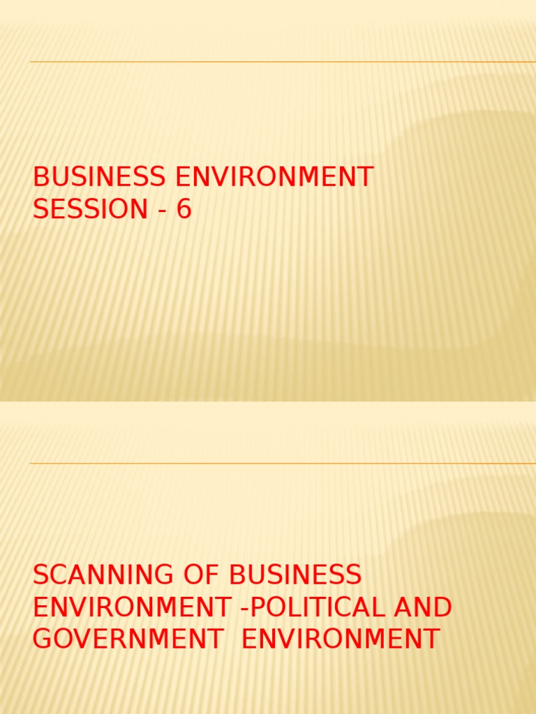 Political and Government Environment in Business | PDF | Business | Justice