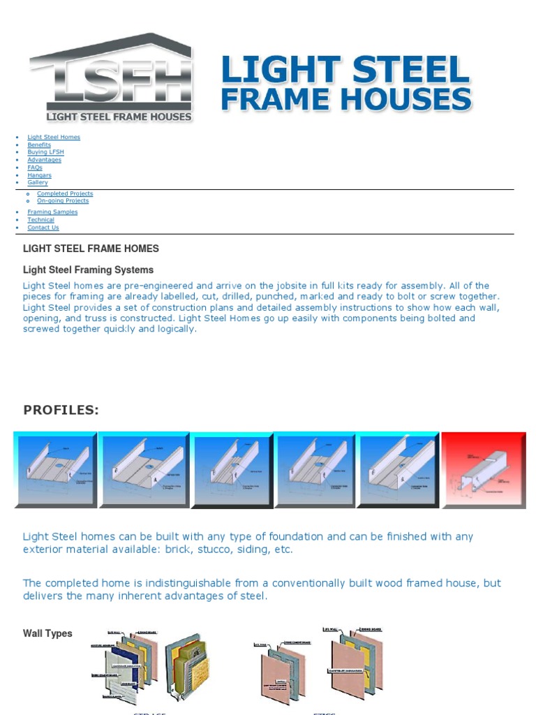 Light Steel Frame Homes Light Steel Framing Systems | PDF | Home ...