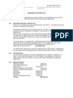 Memoria Descriptiva Fia - Construcciones y costos y presupuestos