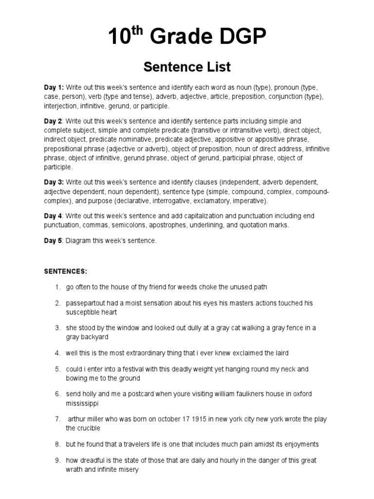 10th-grade-dgp-sentence-list