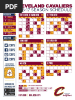 2021 22 Cleveland Cavaliers Printable Schedule PDF National