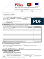 Formulario de Candidatura - Mobilidade Geografica