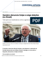 Sanders Denuncia Golpe e Exige Eleições (No Brasil) — Conversa Afiada