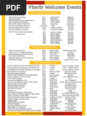 Usc Viterbi Welcome Events
