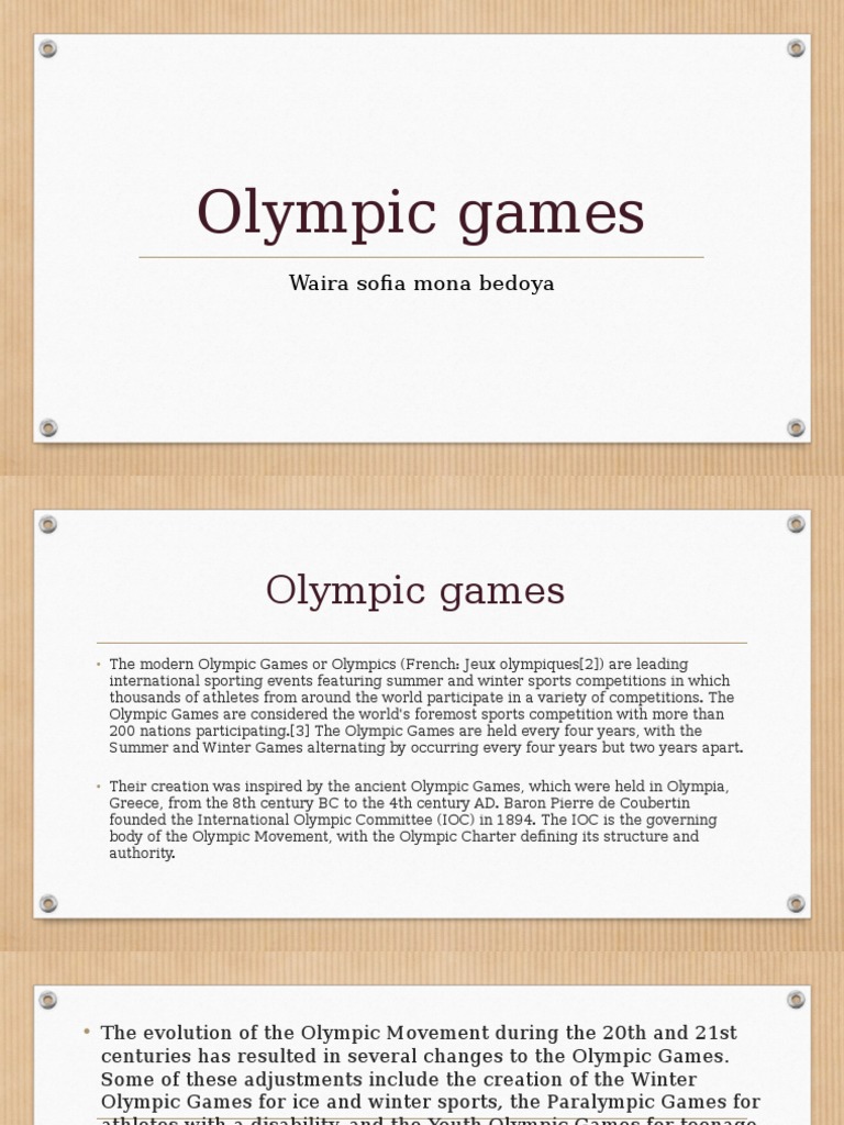 Olympic Games Waira Sofia | PDF | Sports & Recreation | Social Science