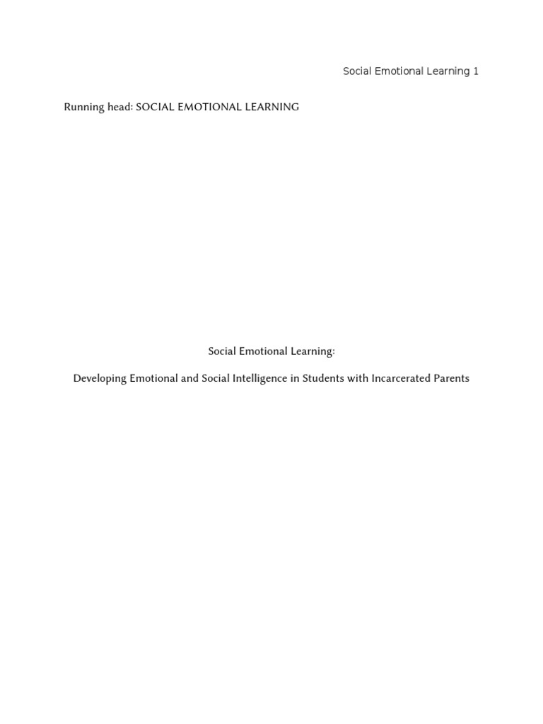Social Emotional Learning Pdf Mentorship Emotions