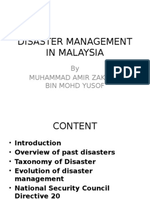 Disaster Management In Malaysia