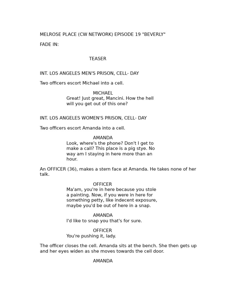 Melrose Place (CW) Episode 1x19 "Beverly" (Season Finale) PDF Leisure