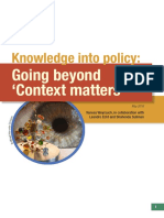 Knowledge Into Poliy: Going Beyond 'Context Matters'