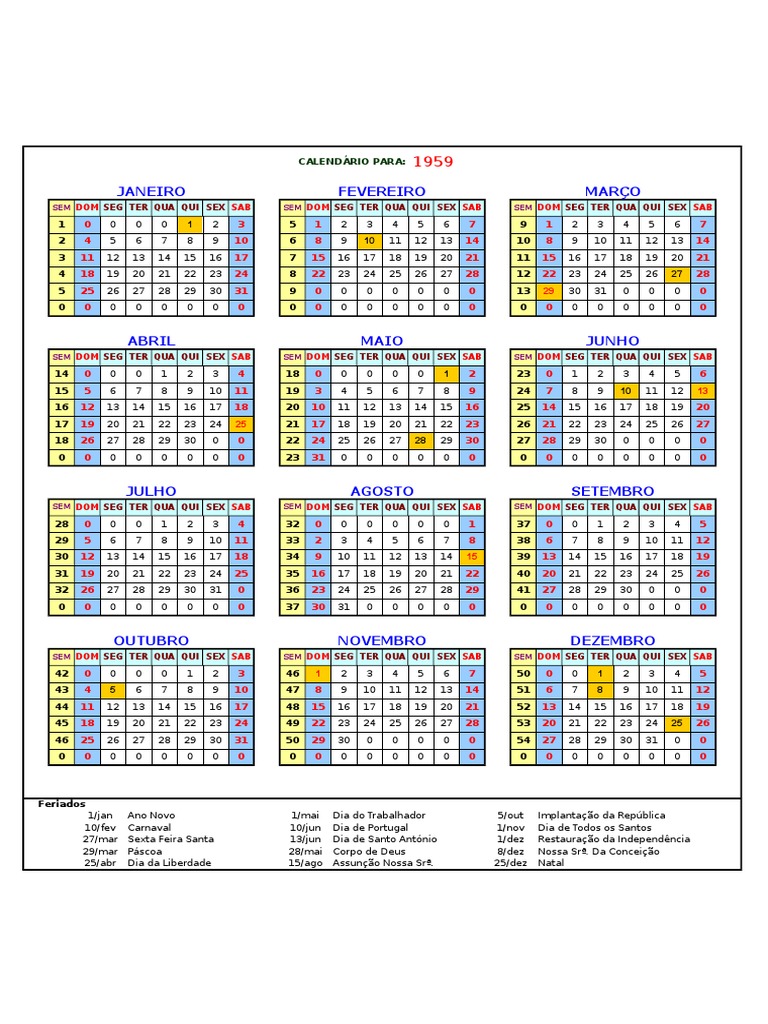 Calendario perpetuo imprimible: organiza tu tiempo sin límites
