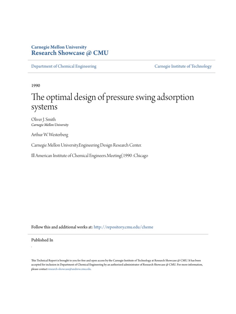 The Optimal Design of Pressure Swing Adsorption Systems PDF | PDF ...