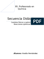 Secuencia Didactica: Cambios Físicos y Químicos