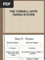 The Cornell Note Taking System