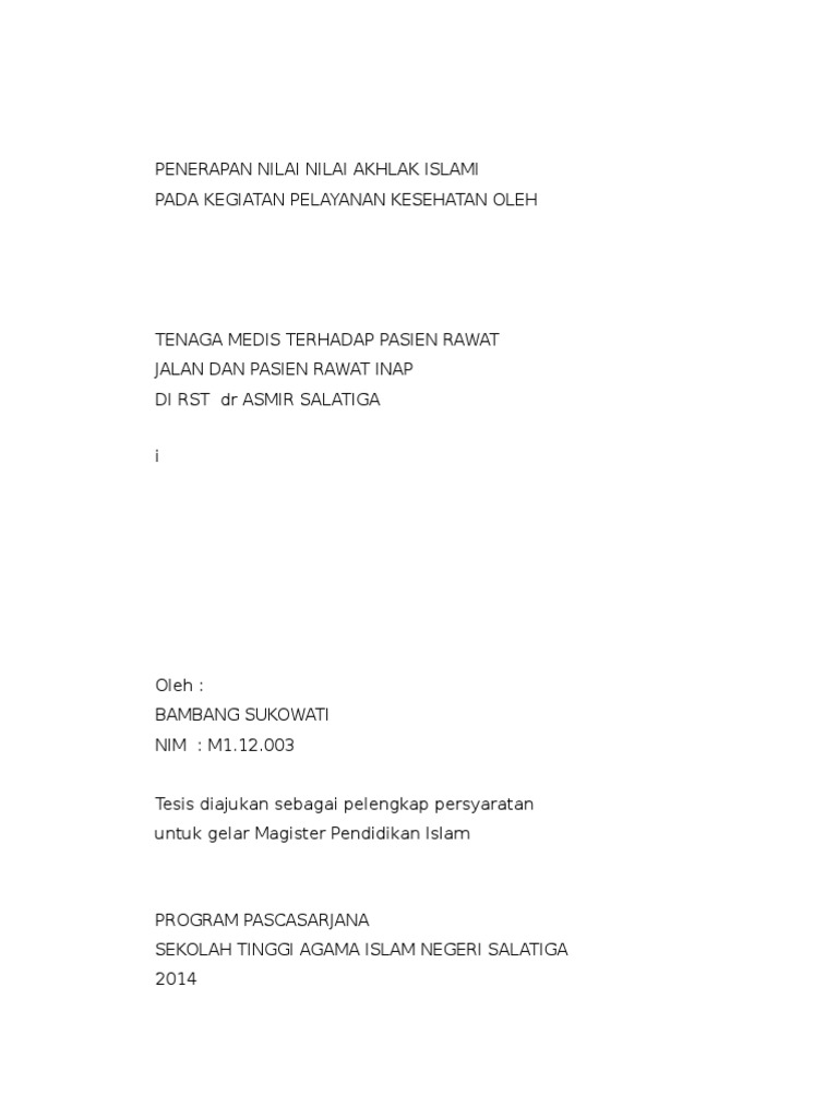 Penerapan Nilai Nilai Akhlak Islami Pdf