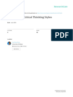 Creative and Critical Thinking Styles PDF