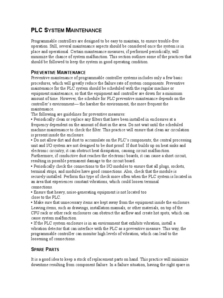 PROACTIVE MAINTENANCE FOR PLC I O MODULES intelligence overview