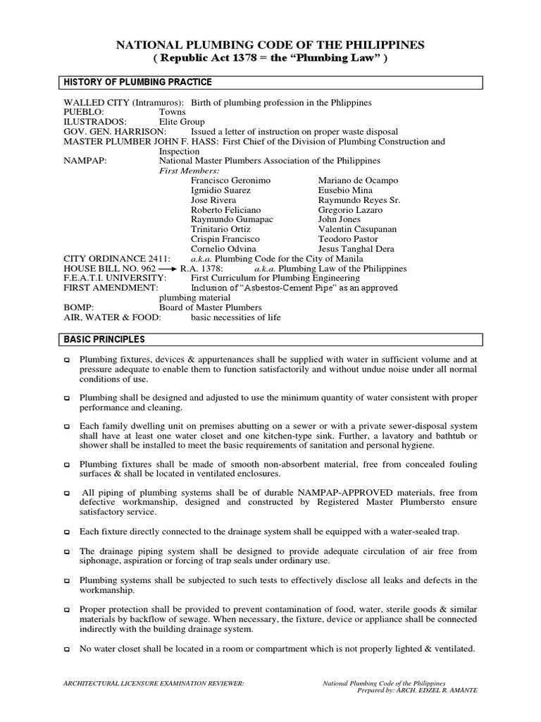 Plumbing Code Overview for the Philippines | PDF | Sanitary Sewer ...