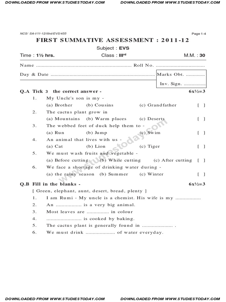 cbse-class-3-evs-question-paper-sa-1-2011-5-foods-nature