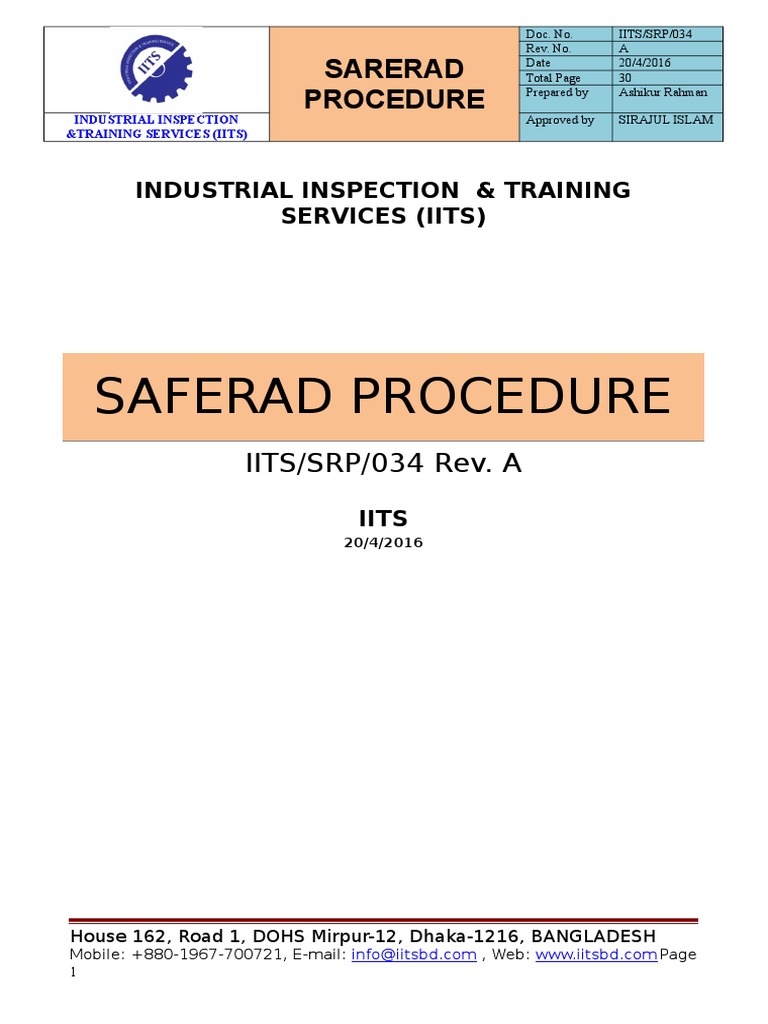 Saferad Testing Procedure Overview | PDF | Nondestructive Testing | Safety