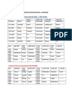 Schedule of Classes For International GCSE
