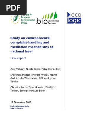 Environmental Mediation And Complaint Handling Mediation Environmental Law