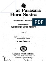 BRIHAT PARASHARA HORA SHASTRA Vol 1 en Gi Isht Rans I A Tion C Ommenlary Annotation and Editing by R SANTHANAM PDF