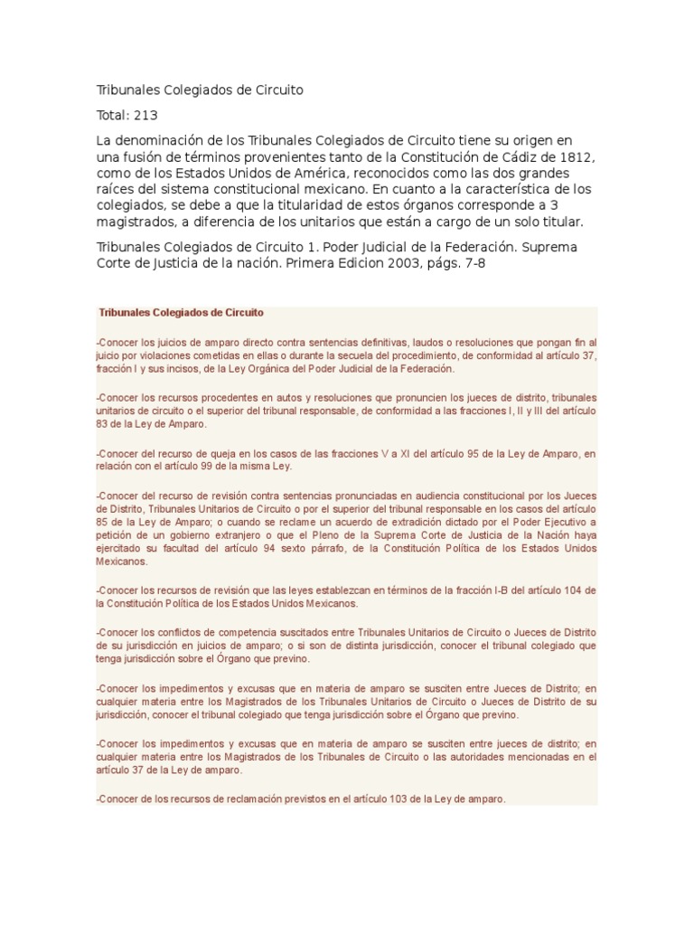 Tribunales Colegiados de Circuito | PDF | Juez | Jurisdicción