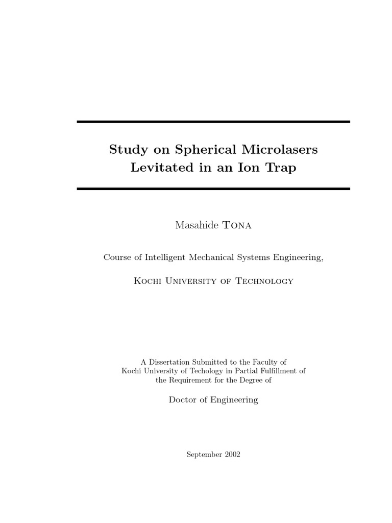 Thesis Optical Trap PDF Laser Wave Equation