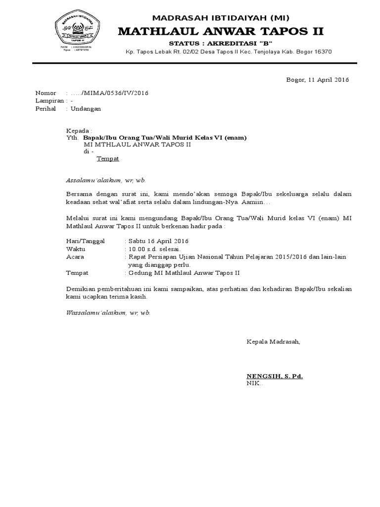 6100 Contoh Surat Undangan Rapat Rt Doc Gratis Terbaru