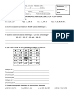 3 Verifificação Da Aprendizagem de Matemática 6º Ano Manhã