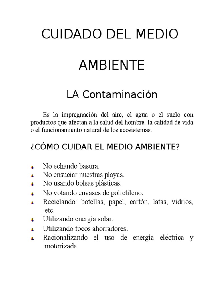 Cuidado del Medio Ambiente y Contaminación | PDF | Contaminación | Residuos