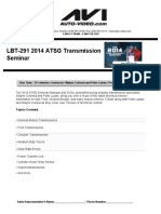 LBT-291 2014 ATSG Transmission Seminar: Topics Covered