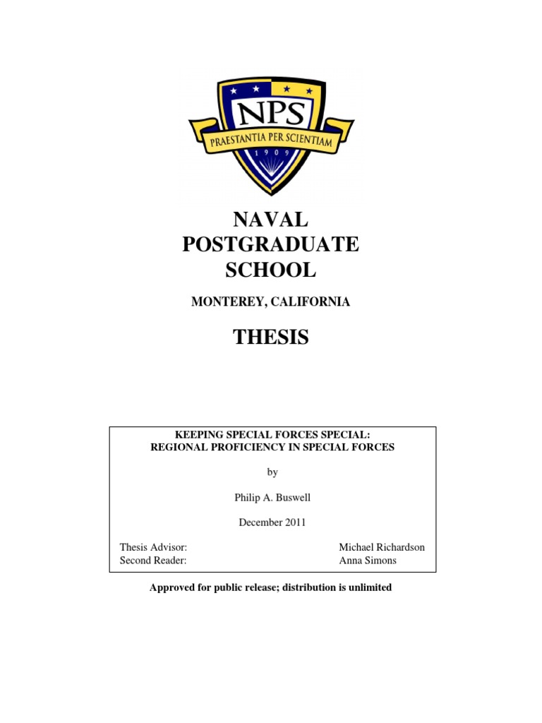 Naval postgraduate school thesis database image