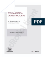 Teoria Critica Constitucional. La Democracia a La Enesima Potencia - Ricardo Sanin Restrepo